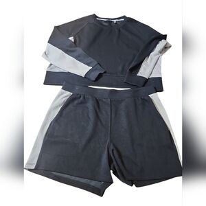 Danskin Black and Light Gray Athletic Top & Shorts Set